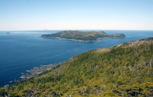 Looking east to Lanz Island from Cox Island in the Scott Islands archipelago.